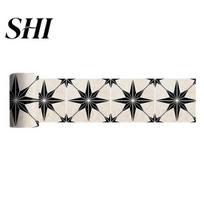 Peel And Stick Wall Decoration Floor Sticker Retro Waterproof Matte Surface Vinyl Tile Easy To Install for Kitchen Bathroom Removable Decal juoda balta spalva