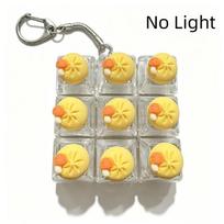 Mini Keyboard Fidget Toy Keychain with LED Light 9-Button Clicker Lightweight Stress Relief Toy for Commute Use A13
