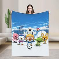 Loopy Pettys Crongs Eddys Pobys Animacinis minkštas pledas Pororos Mesti pledą ant sofos, lovos, poilsio zonos 200x150cm Antklodės 75X95CM