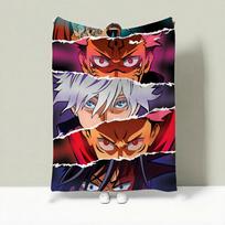 Anime J-Jujutsu Kaisen Mėtomas lengvas 240g flanelės pledas minkštas, draugiškas odai vasaros vėsinimui 75X95CM