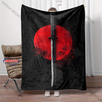 1 vnt. Japonijos samurajų tema spausduotas pledas Miegamojo svetainės sofos trumpam miegui biuro stovyklavimo šalis pledas prabangus dovana sūnui vyrui 75X95CM