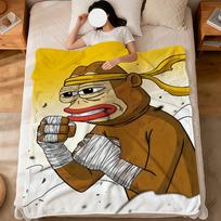 Funny Art p-PONKE Monkey Meme Blanket Flannel Soft Warm Plush Blanket Sofa Living Room Pet Hogar Bedroom Gift Home Car Portable 75X95CM