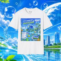 Frutiger Aero Shirt Retro Internet Tee, Y2K Webcore Cyber Aesthetic Graphic T-Shirt, Futuristic Aqua Design Unisex Cotton Tee M