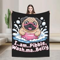 Pitbull Funny Dog Meme Animal Pibble Cute Humor Blanket Quality Warm Soft Throw Blanket for Kids Adults Trendy Bedspread Spring 75X95CM