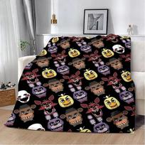 Cartoon Five Nights at Freddys Printed Blanket Soft Comfortable Warm for Home Travel and Birthday Gifts Size: 75*100cm, Weight: 230 GSM