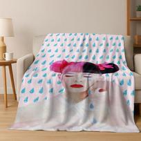 26 Style Crybaby M-Melanine Art Flannel Blanket,Cozy Soft Throw Blanket for Home Bedroom Bed Sofa Picnic Office Cover Gift Kid Size: 75*100cm, Weight: 230 GSM