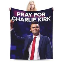 Charlie Kirk Red Tung Funny Brainrot Meme Blankets Winter Soft Throw Blanket For Girls Couch Chair Flannel Bedspread Bed Cover Size: 75*100cm, Weight: 230 GSM