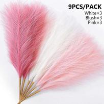 Artificial Pampas Grass Flower Bouquet For Home Wedding Decoration DIY Party Bedroom Fake Plant Flowers Reed Vase Home Decor pink