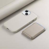Applicable To Apple 16 Pro Max Mobile Phone Case Magnetic Card Bag 14Pro Folding Bracket IPhone 15 Protective Case iPhone 16 Pro Max gray