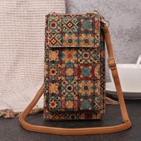 Retro bohemiško stiliaus piniginės su atvartu Crossbody krepšiai Moteriški mini PU odiniai peties rankinės ir rankinės mergaitėms, moterims Telefono gėlių dizainerio krepšys AVE brown