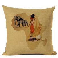 Deco pillowcase map of Africa decorations inside throw pillowcase on pillow room sofa pillowcase to bed pillowcase to pillow 45x45cm 18x18in
