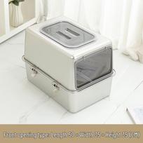 All-Steel Enclosed Stainless Cat Litter Box, Odor & Splash Proof, Extra Large No Stainless Steel Scoop, Anti-slip Mats