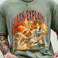Funny Corgi Shirt, Dog Meme, I Can Explain, Corgi Gift, Lover Tee M