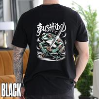 Bushido Frog Samurai T-Shirt: Japanese Streetwear, Anime Graphic Tee 2XL