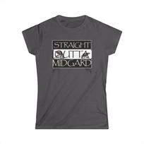 Straight Outta Midgard Womens Tee, Norse Pagan Graphic Shirt, Norse Mythology TShirt, Gift for Her, Viking Inspired Wear, Nordic Fashion XL