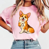 I Love Mom Tattoo Corgi Shirt, Funny Dog Lover Mothers Day Gift, Corgi Mom Tee, Cute Tattoo Dog, Corgi Lover Gift, Pet Owner 2XL