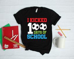 Soccer Futbol 100 Days of School Athlete | T-Shirt | T-shirt | T-shirt |T-shirt | Apparel Gift L