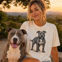 Pitbull Line Art Shirt, Minimalist Scribble Pittie Sketch Tee, Abstract Dog T-Shirt, Pit Bull Mom Gift, Artsy Dog Tee XL