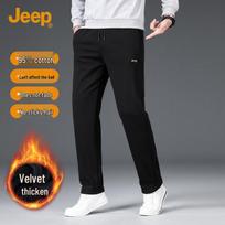 JEEP Men's Solid Color Warm Casual Pants L juoda