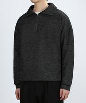 Berry Vein Ravine Tex Zip-Up Knit (Dark Gray) L
