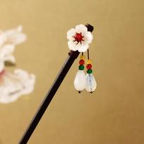 Chinese Style Wooden Hairpin Handmade Party Hair Bun Decorative Flower Hair Sticks  for Hanfu Style 2