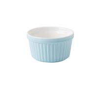 4Pcs Colorful Ramekins for Baking Ceramic Fluted Porcelain Bowls Creme Brulee Dishes  Lava Cakes M mėlyna