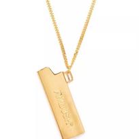 AMBUSH Logo lighter box pendant metal necklace men and women same style couple gold 12112095GOLD auksas