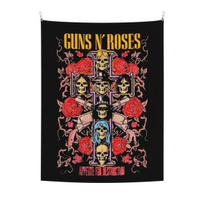 Guns N Roses Tapestry Wall Hanging Hippie Polyester Tapestry INS Wall Blanket Home Decor for Living Room Bedroom 95x73cm Size: 75*100cm, Weight: 230 GSM