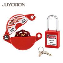1Set Gate Valve Lockout and Safety Padlock Plastic Red Secure Hose Bib Lock Device for Outside Garden Valve No