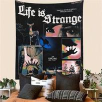 1pc Life is Strange Grunge Print Tapestry Polyester 2D Flat Wall Hanging for Bedroom Living Room Dorm Indie Game Decor Cool Gift 100X70CM