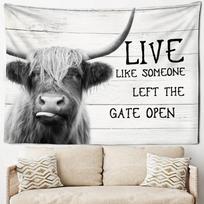Lovely Cow In the Farmhouse Tapestry Wall Decorative Art Blanket Curtains Hanging At Home Bedroom Living Room Decor 100X70CM