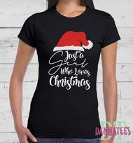 Just A Girl Who Loves Christmas Lady Fit Unisex Girls TShirt 100 Cotton S