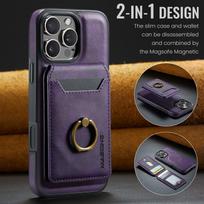 Leather for Magsafe Phone Case for IPhone 15 16 Pro Max 14 Plus 13 12 Pro 15Pro Bracket Magnetic Back Cover with Card Holder LK1 iPhone 16 Pro Max violetinė