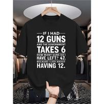 Gun Owner Funny Math Graphic Tee Men's Casual Breathable Pure Cotton T-Shirt S
