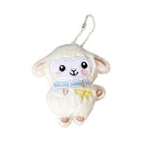 Soft Plush Sheep Keychain Lovely Handmade Embroidery Stuffed Animal Key Ring for Car Key Accessory Kids Party Favor A