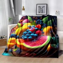 3D Spausdinimo Mielas Vaisių Animacinis Pledas, Minkštas Pledas Namams Miegamajam Lovai Sofai Piknikui Kelionėms Biurui Poilsio Dangalas Vaikams 75X95CM