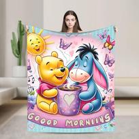 Mikė Pūkuotukas Asilas Antklodės Vilna Vasaros Oro Kondicionierius Animacinis Lengvas Plonas Mesti Antklodės Namams Automobiliui Kilimo Gabalas 75X95CM