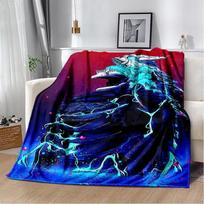3D Kaiju No.8 Anime Animacinis minkštas flanelinis pledas lovai miegamajam sofai piknikui, Užklotas biurui dovanai vaikams 75X95CM