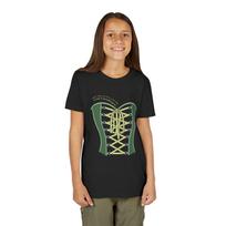 Dungeons and Dragons Girl's Corset Laces Youth Tee | Crossed Daggers Graphic on back S