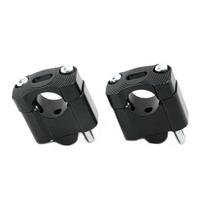 2Pcs Black Handlebar Fat Bar Mount Clamps Risers Adaptor 7/8  To 1 1/8