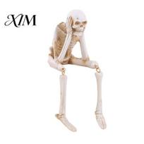 Halloween Theme Party Accents Skeleton Statue, See Speak Hear No Evil Figurines, Spooky Supplies Collectible Skull Decoration for Indoor Mantel Table 3