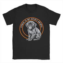 Punch Is My Spirit Animal  Baby Monkey T Shirt Unisexs  Pure Cotton Vintage TShirts Round Neck  Tee Shirt Short Sleeve Clothing S įvairiaspalvis
