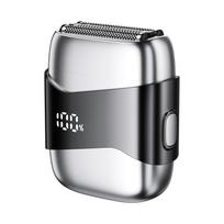 Mini Electric Shaver Portable Fast Charging Rechargeable 3-Blade Foil Shaver for Men Wet Dry Use Magnetic Design Matte silver [with base]
