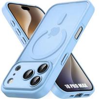 Coque pour iPhone 18 Pro Max, avec Anneau Magnétique et Protection Caméra Antichoc - Bleu mėlyna