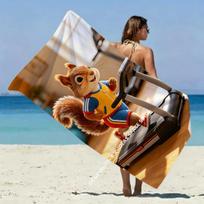 Squirrel Treadmill Beach Towel Patterned Sunscreen And Windproof Suitable For Swimming Pool Camping Travel 35x75cm&1pc