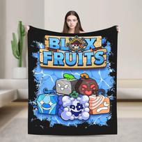 B-Blox Kitsune Fruits Fleece Blankets Game Cartoon Funny Throw Blankets for Bedspread 200x150cm Lightweight Size: 75*100cm, Weight: 230 GSM