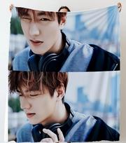 Soft Microfiber Throw Blanket with Famous Male Actor Lee Min Ho Print for Bed Sofa Camping Home Textiles Size: 75*100cm, Weight: 230 GSM