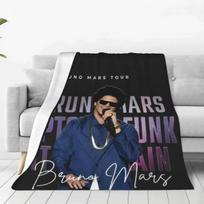 Bruno Mars Super Soft Throw Blanket Music Singer Print Picnic Winter Babe Flannel Bedspread Carpet Sofa Bed Cover Size: 75*100cm, Weight: 230 GSM