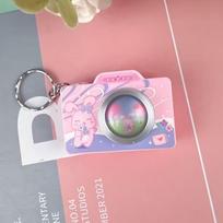 Simulation Camera Mini Camera Keychain Film Straight Out Car Key Chain  Children's Toys pink-key ring