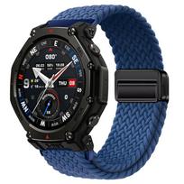 20/22mm Nylon Strap for Amazfit Helio/T-Rex3 Pro 48/44mm Magnetic Buckle Band Amazfit Active 2/2 Square/Balance 2 Bracelet Belt Width 20mm mėlyna